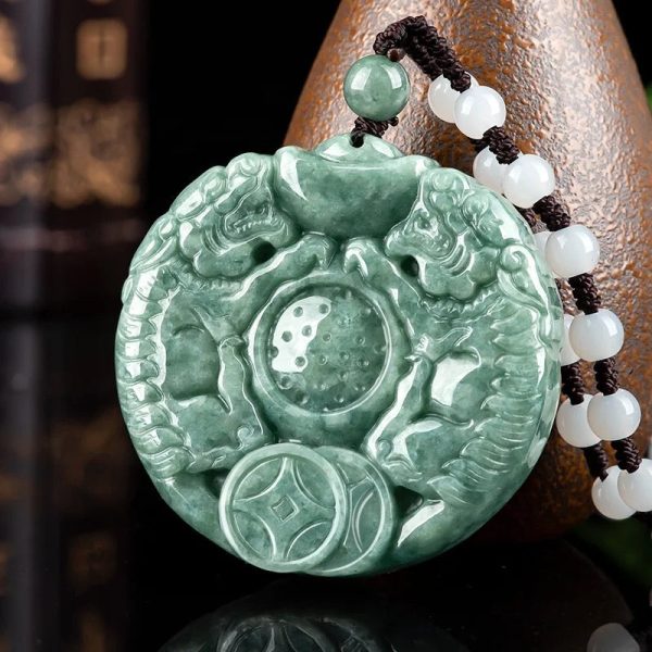 THE VAULT | Genuine Natural Hand Carved Jadeite Tiger Necklace Online Hot Sale