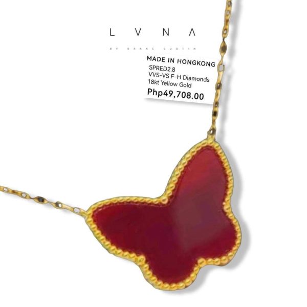 #GOLD2024 | 18K Carnelian Butterfly 20mm Centered Necklace Sale