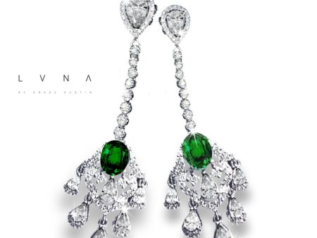 The Dannielle Green Colombian Emerald Drop Dangling Diamond Earrings 18kt | Editor’s Pick Online Hot Sale