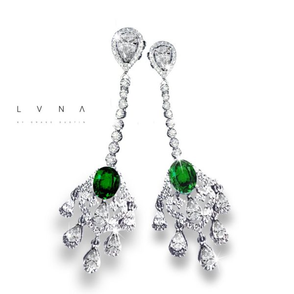 The Dannielle Green Colombian Emerald Drop Dangling Diamond Earrings 18kt | Editor’s Pick Online Hot Sale