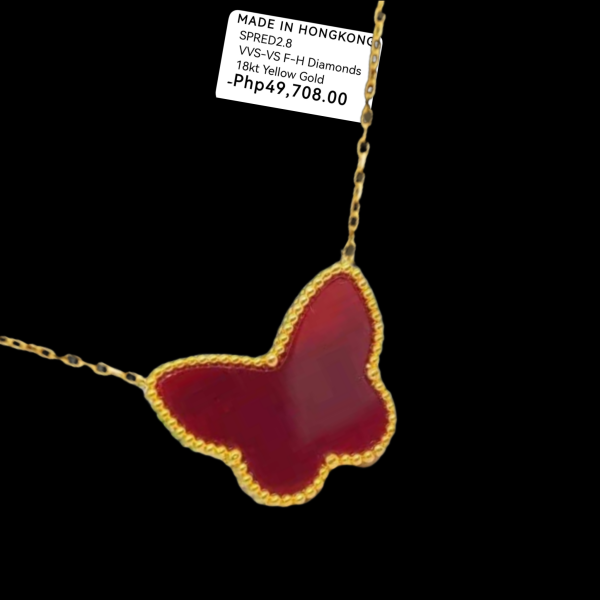 #GOLD2024 | 18K Carnelian Butterfly 20mm Centered Necklace Sale