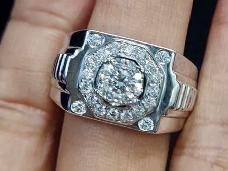 Men’s Signet Diamond Ring 18kt For Cheap