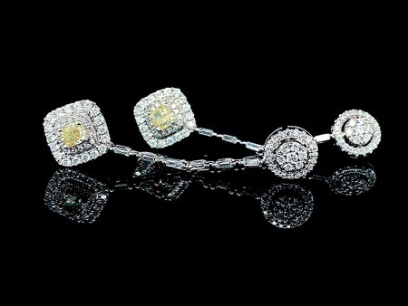 The Archives | Cushion Dangling Yellow Colored Diamond Earrings 14kt Online Hot Sale