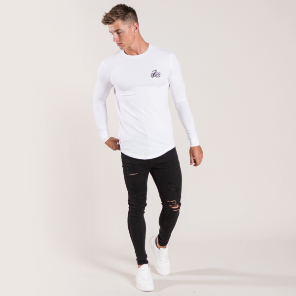 Signature Long Sleeve Tee - White Online Sale