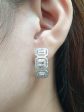 Trio Square Hoop Diamond Earrings 14kt For Cheap