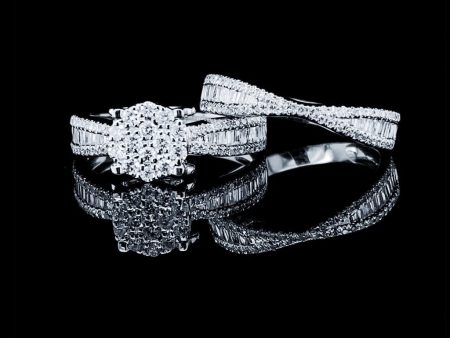 PREORDER | Classic Round Paved Band Twin Pair Diamond Ring 14kt For Sale