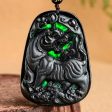 THE VAULT | Natural Hand Carved Black Jadeite Tiger Pai Necklace For Discount