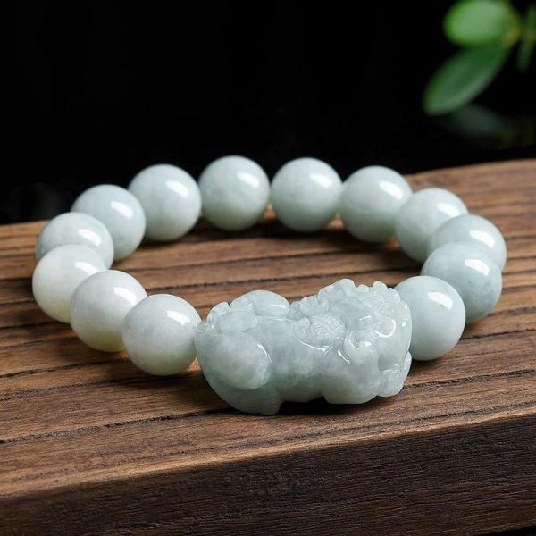 THE VAULT | Genuine Natural Hand Carved Jadeite Pixiu Bead Bracelet Supply