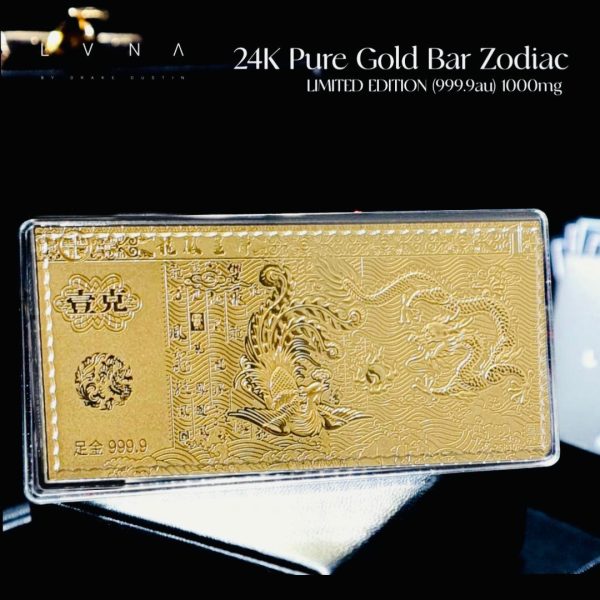 The Vault | 24K Pure Gold Bar Zodiac (999.9au) w  Collector s Silicon Casing Online now