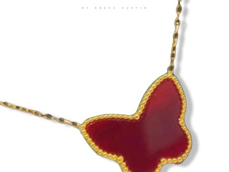 #GOLD2024 | 18K Carnelian Butterfly 20mm Centered Necklace Sale