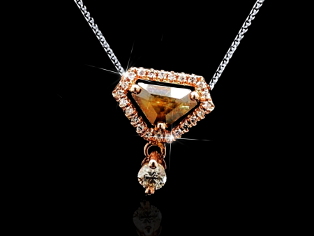 LVNA Signatures™️ Kite Rare Orange Solitaire  Diamond Necklace 14kt Online Hot Sale