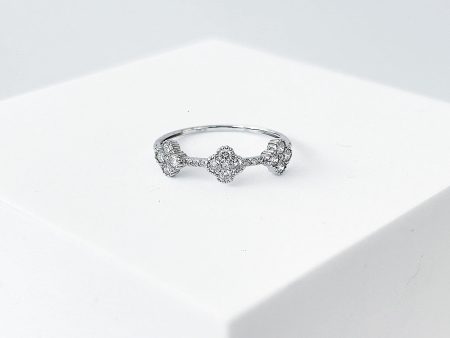 Trinity Lucky Clover Dainty Stack Diamond Ring 18kt Discount