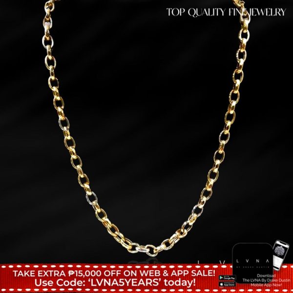 Two-Tone Chunky Chain Link Necklace 14kt 18  Sale