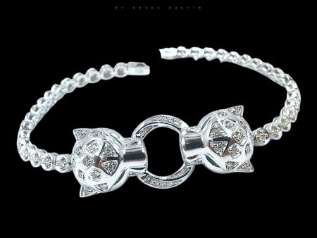 Twin Panther Eternity Diamond Bracelet 14kt For Cheap