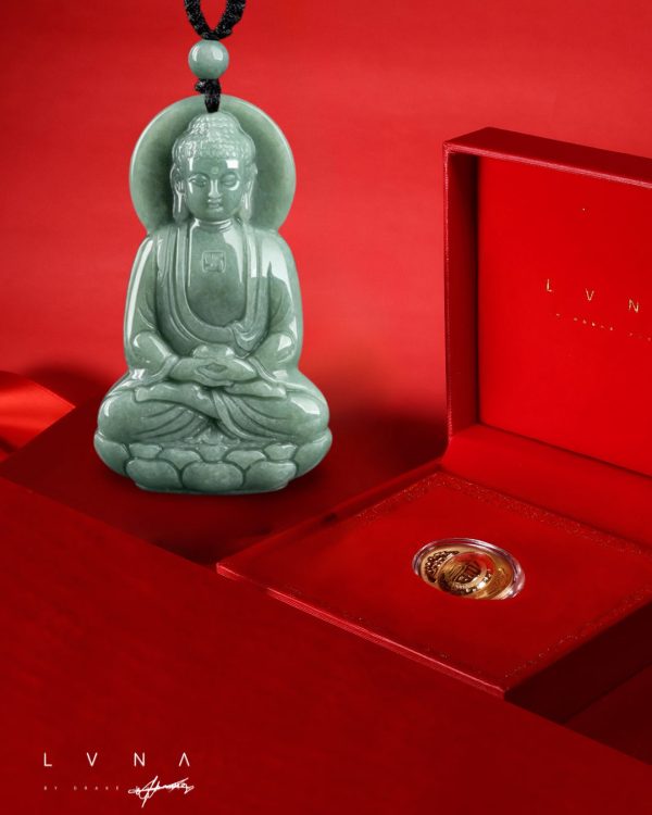 THE VAULT | Genuine Natural Jadeite Buddha Necklace For Sale