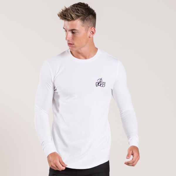 Signature Long Sleeve Tee - White Online Sale