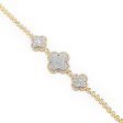 Trinity Lucky Clover Paved Diamond Bracelet 14kt Online