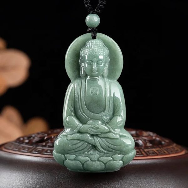 THE VAULT | Genuine Natural Jadeite Buddha Necklace For Sale