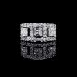 Trio Square Halo Diamond Ring 18kt on Sale