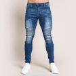 Mauer Biker Jeans - Mid Blue For Cheap