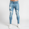 Luca Skinny Stretch - Distressed Light Blue Online Hot Sale