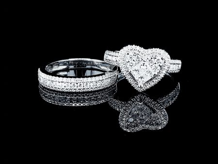 Heart Invisible Setting Twin Diamond 14kt Online now