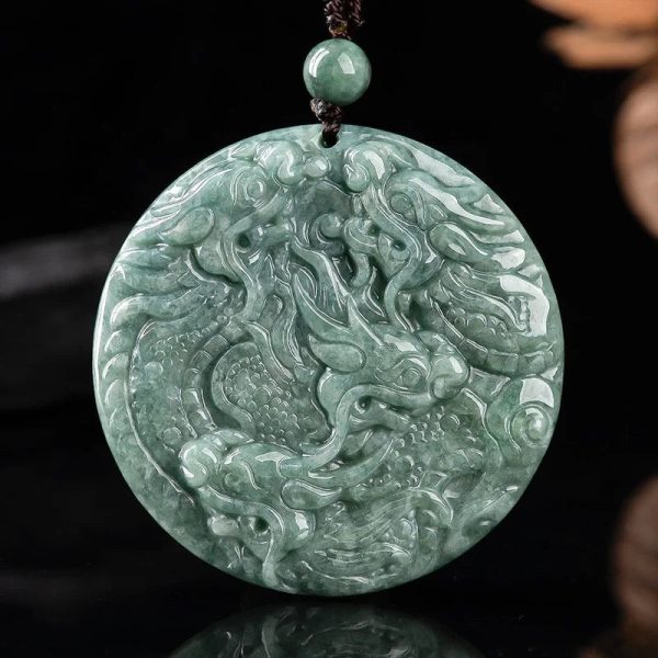 THE VAULT | Genuine Natural Long Pai Hand Carved Jadeite Necklace Discount