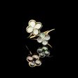 VVIP | Golden Floral Clover Mother of Pearl Diamond Ring 14kt Discount