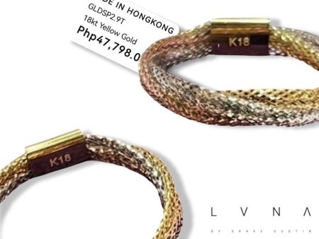 #GOLD2024 | 18K Golden Soft Mesh Omega Multi-Tone Ring Online Hot Sale