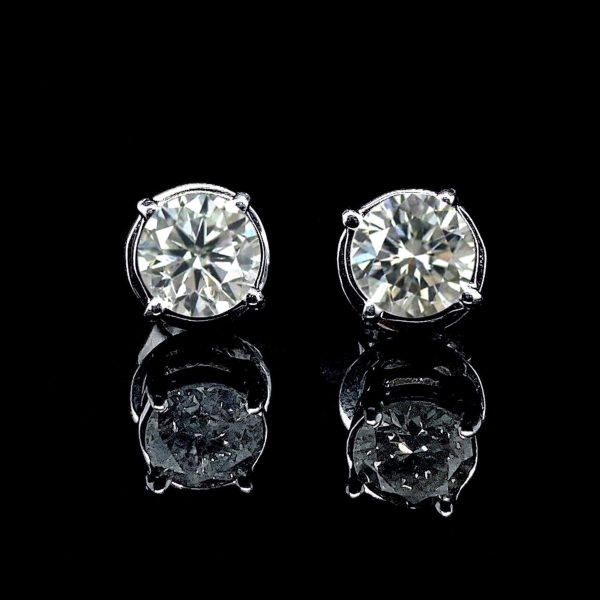 #LVNA2024 | 1.25cts J-K VS2-SI2 Round Brilliant Solitaire Stud Diamond Earrings 14kt Hot on Sale