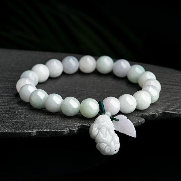 THE VAULT | Natural Hand Carved Myanmar White Jadeite Bracelet Supply