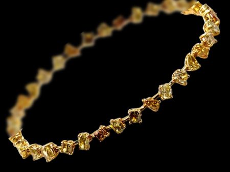 LVNA Signatures Rare Fancy Colored Diamond Bracelet 14kt For Sale