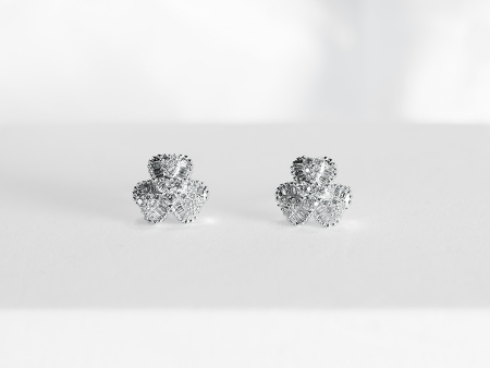 Trinity Heart Baguette Diamond Earrings 18kt Cheap