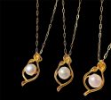 #GOLD2024 | 18K Golden Flower Pearl Necklace Paperclip Chain 18” Discount