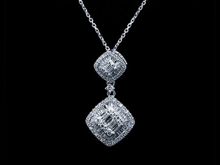 PREORDER | Twin Cushion Diamond Necklace 16-18  18kt Chain Online