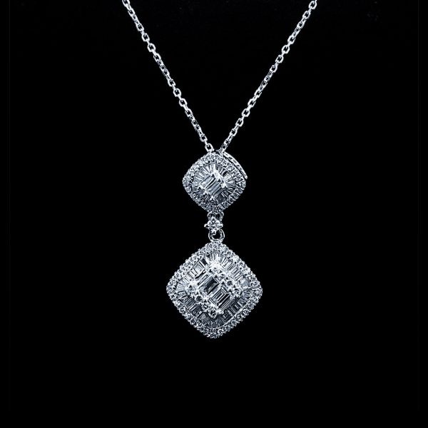 PREORDER | Twin Cushion Diamond Necklace 16-18  18kt Chain Online