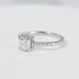 1.22cts L SI2 Radiant Cut Center Paved Diamond Engagement Ring 14kt | GIA Certified Supply