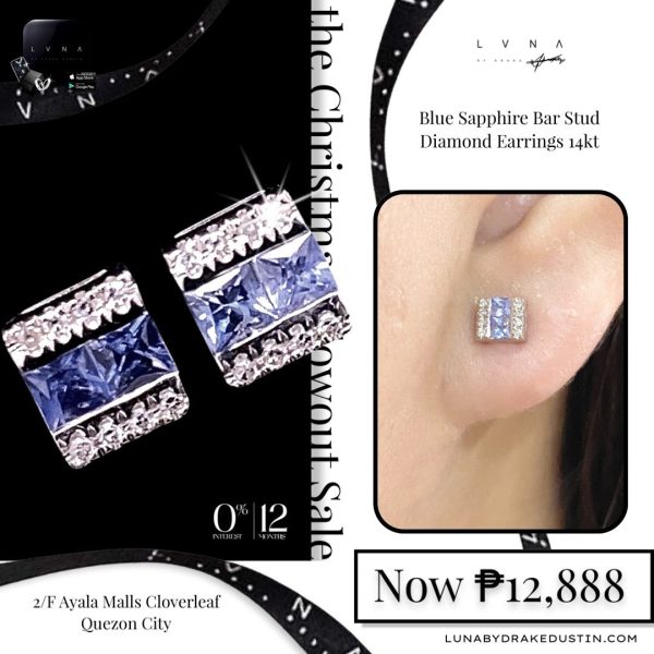 #LVNA2024 | Blue Sapphire Bar Stud Diamond Earrings 14kt Discount