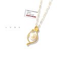 #GOLD2024 | 18K Golden Flower Pearl Necklace Paperclip Chain 18” Discount