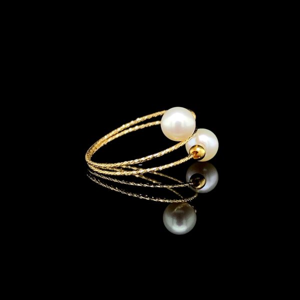 #GOLD2024 | Twin Akoya Pearl Ring 18kt Yellow Gold on Sale