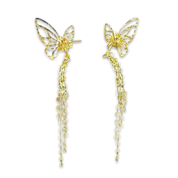 #GOLD2024 | Golden Butterfly Dangling Earrings 18kt Online now