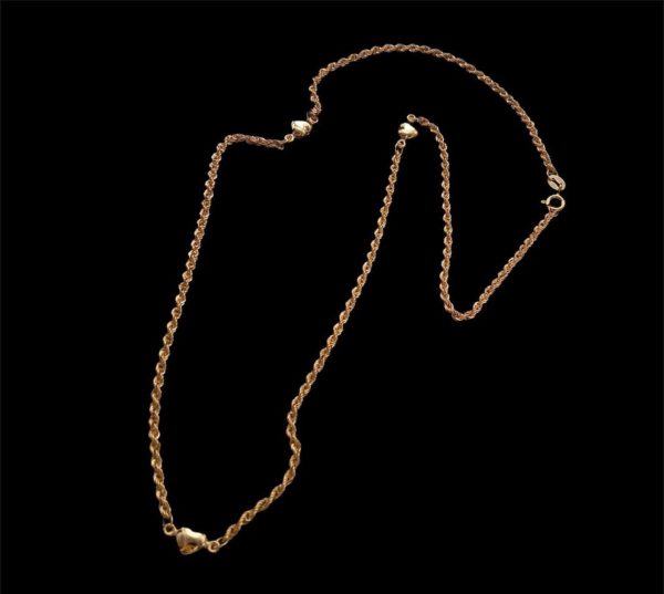 #GOLD2024 | 18K Golden Station Heart Rope Chain 18” Discount