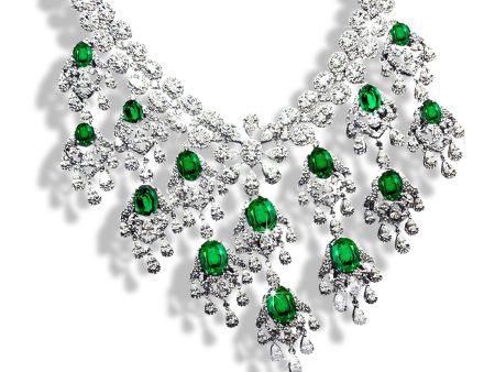 “The Dannielle” A LVNA Signatures Colombian Emeralds & Diamond Royale Necklace | Editor’s Pick Cheap