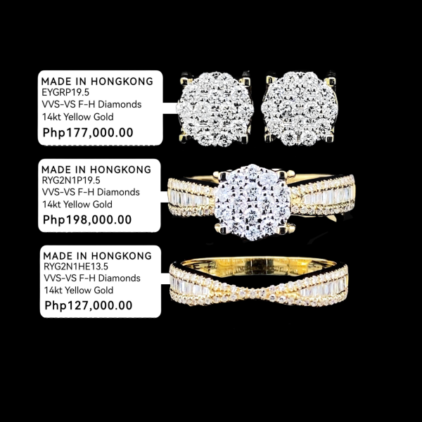 NEW Golden Classic Round Twin Pair Ring Diamond Jewelry Set 14kt Online