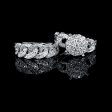 PREORDER | Round Chain Twin Pair Paved Band Diamond Ring 14kt Hot on Sale