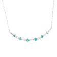 Smiley Station Baguette Green Emerald Gemstones Diamond Necklace 18kt Online