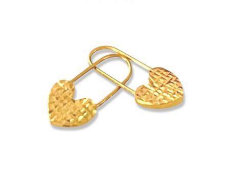 #GOLD2024 | 18K Golden Heart Lock Earrings Online Sale