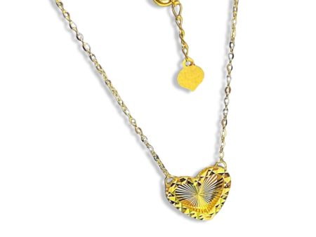 #GOLD2024 | 18K Golden Heart Centered Necklace 18” Sale