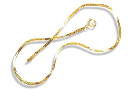 #GOLD2024 | 18K Golden Flat Chain Anklet Online Sale