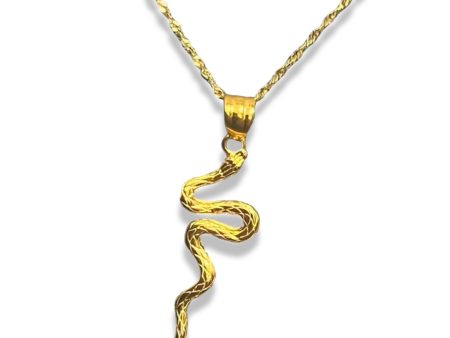 #GOLD2024 | 18K Golden Serpent Necklace Twisted Chain 18” Discount